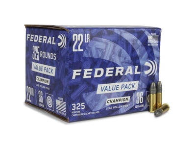 FEDERAL CHAMPION VALUE PACK 22 LR 36 GRAIN LEAD HOLLOW POINT 1950 rounds - $101.83 w/code "5July24" (limit 1) 