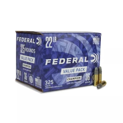 Federal Champion Value Pack 22 LR 36 Grain Lead Hollow Point - $169.75 w/code "A5OFF24" + Free S/H