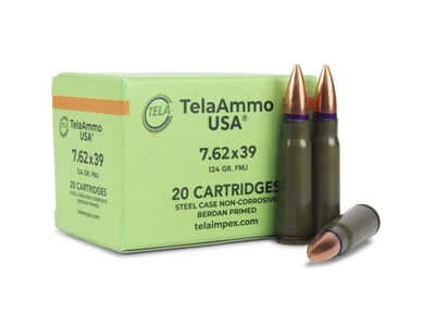 TelaAmmo 7.62x39mm 124 Grain FMJ - 1000 Rounds Case - $508.15 after Code: LABORDAY6P