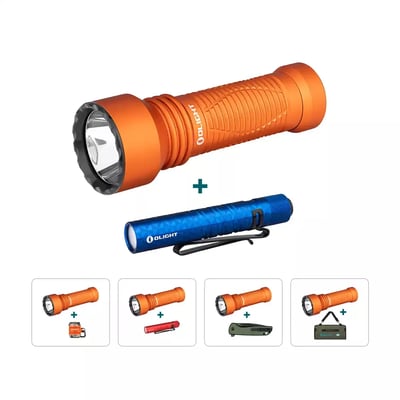 Javelot Mini Orange Long Range EDC Flashlight Bundle - Various Combinations from $75.99 (Free S/H over $49)