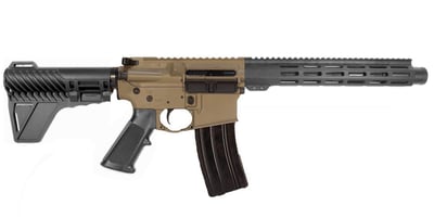 P2A PATRIOT 10.5" 5.56 NATO 1/7 Carbine Length Melonite M-LOK Pistol with Flash Can - FDE/BLK - $583.99 after 20% 