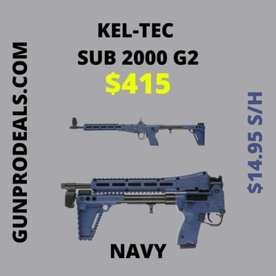 Kel-Tec Sub2000 G2 9mm (NAVY) Accepts Glock 17 Magazines! - $435.6 (Free S/H on Firearms)