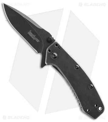 Kershaw Cryo BlackWash Spring Assisted Flipper Knife (2.75" Plain) 1555BW - $36.95 (Free S/H over $99)