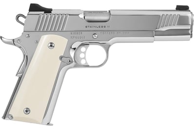  Kimber 1911 Stainless II .38 Super 5" 9rd Pistol w/ G10 Bonded Smooth Ivory Grips - $899.99 