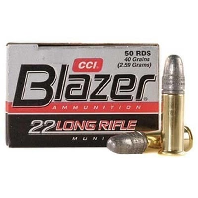 CCI Ammunition Blazer Rimfire .22 Long Rifle 40 grain Lead Round Nose 50 rounds - $3.09 (Free S/H over $49 + Get 2% back from your order in OP Bucks)