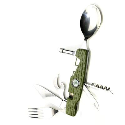 K63 11 in 1 Military Knife Compass Bottle Opener Fork Spoon LED Light - $6.89 + FS after Coupon