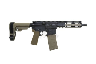 PGS MFG Coyote Brown/Dark Earth 5.56 AR-15 Pistol 7.5" Barrel w/ SBA3 5-position Arm Brace - ON SALE FOR ONLY $619.99 (S/H $19.99 Firearms, $9.99 Accessories)