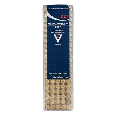 CCI Subsonic HP 22LR 40Gr LHP 1050 FPS 100rd - $10.91