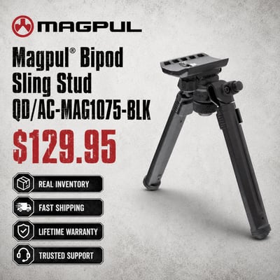 Magpul Bipod Sling Stud QD/AC-MAG1075-BLK - $129.95 
