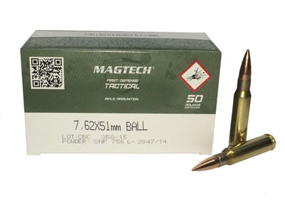Magtech 7.62x51mm 147gr FMJ M80 Ammunition 50rds - 762A - $48.99