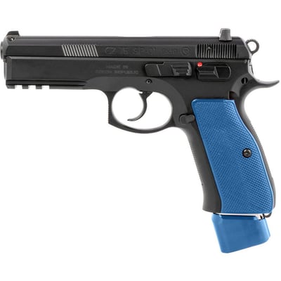 CZ-USA 75 SP-01 Competition 9mm 4.6" 21rd Pistol w/ Night Sights - Black / Blue Grips - $949.99 (Free S/H on Firearms)