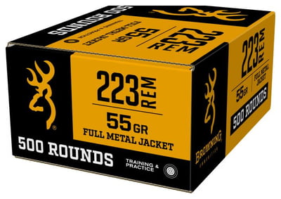 Browning Bulk Target .223 Remington 55 Grain FMJ 500 Rounds - $249.99 (Free Shipping over $50)