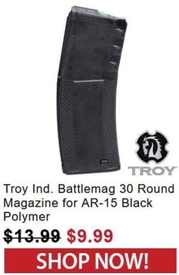 Troy Ind. Battlemag 30 Round Magazine for AR-15 Black Polymer - $9.99