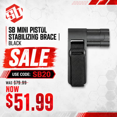 SB Mini Pistol Stabilizing Brace Black - $51.99(CODE:SB20)