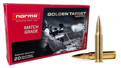 NORMA AMMO 6.5 PRC Match 143Gr Golden Target BTHP 20rd - $23.98