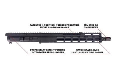 Foxtrot Mike FM-15 GEN 2 13.9" Front Charging .223 Wylde Midlength AR-15 Complete Upper - $629 (Free S/H over $175)