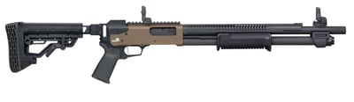Mossberg M590R 12 GA 18.5" 6rd Pump Shotgun, Pistol Grip, Rotary Safety Selector, Black / FDE - $924.99 