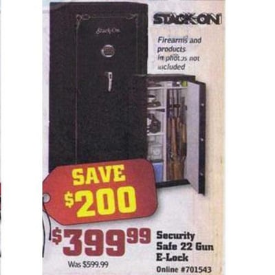 Stack-On Security Safe 22 Gun E-Lock - $399.99 Starts Thursday Evening @ Gander Mountain In store