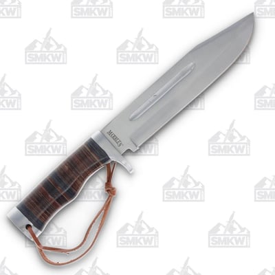 Marbles MR626 Stacked Leather Fixed Blade 8in Clip Point Bowie - $19.99 (Free S/H over $95, excl. Ammo, Flamm.)