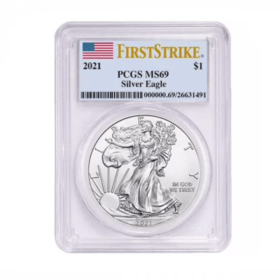 2021 PCGS MS-69 First Strike American Silver Eagle - $46.65 (Free S/H over $99)