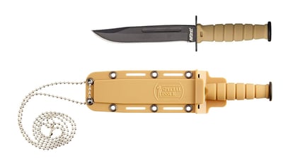 MTech USA Fixed Blade Tactical Neck Knife Drop Point Blood Groove Tan or Black 6" Overall - $5.99 (Free S/H over $25)