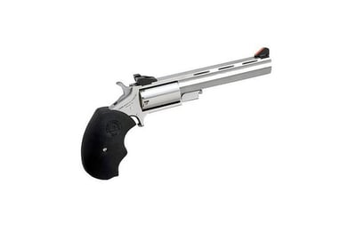 NAA MMTL Mini-Master CA Compliant 22 LR 5rd 4" Stainless Steel, Black Oversized Rubber Grip - $221 