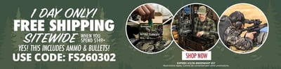 Free Shipping over $149 with coupon code "FS260302" @ Natchez Shooting & Outdoors