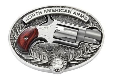 North American Arms .22LR Revolver W/ Belt Buckle, 1.12" BBL, 5rds, Stainless - $269.99 