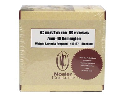 Nosler Ammunition 10187 Custom Brass 7MM08 50 - $56.69 ($9.99 S/H on Firearms / $12.99 Flat Rate S/H on ammo)