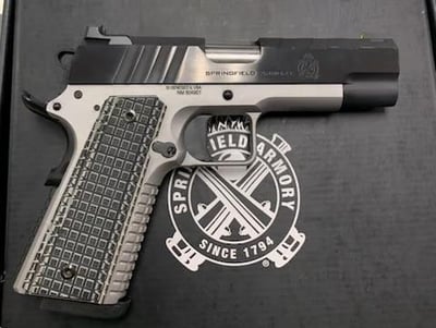 USED Springfield 1911 Emissary 9mm 4.25" 9rd - Blued / Stainless w/ VZ Grips - $599.99 