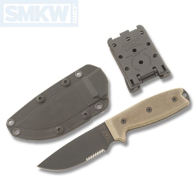 Ontario RAT-3 3.938" Partially Serrated Blade, Micarta Handle, Black Zinc Phosphate Coated - $69.95 (Free S/H over $75, excl. ammo)