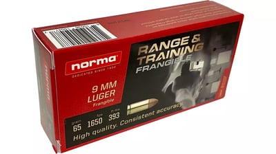 Ruag Norma 9mm Luger 65 Grain Frangible 50 Rounds - $14.99