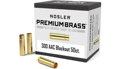 Nosler Custom Rifle Brass .300 AAC Blackout Caliber: .300 AAC Blackout, Brass Quantity: 50 Piece - $71.99 (Free S/H over $49 + Get 2% back from your order in OP Bucks)