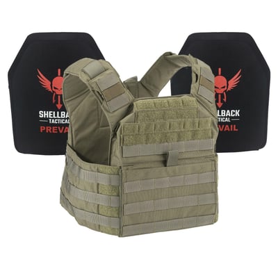 Shellback Tactical Banshee Active Shooter Kit with Level IV Armor Plates Ranger Green - $360 ($9.99 S/H)