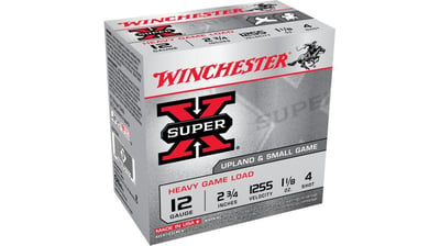 Winchester SUPER-X SHOTSHELL 12 Gauge 1 1/8 oz 2.75in 25 Rounds Shot Size: 4 - $10.49