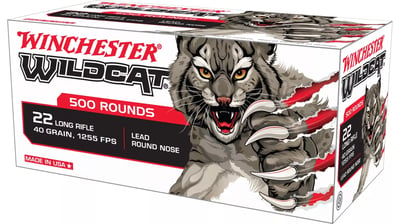 Winchester Wildcat .22 LR 40 Grain LRN Brass Cased 500 Rnd - $26.18 (Free S/H over $49 + Get 2% back from your order in OP Bucks)