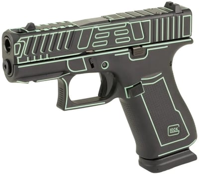 Glock 43x 9mm 3.41" barrel 15 Rnds Black with Blue Outline - $697.19 (Email Price) 