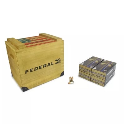 FEDERAL PREMIUM HST 9MM 124 GR JHP 200 ROUNDS IN "WE THE PEOPLE" WOODEN CRATE - $169.99 (Free S/H over $149)