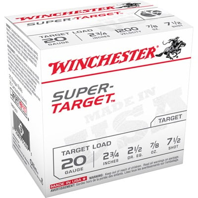 Winchester Super Target Ammo 20 Gauge 2-3/4" 7/8 Oz #7.5 250 Rnds (10 Boxes) - $57 Shipped w/code "VB5"