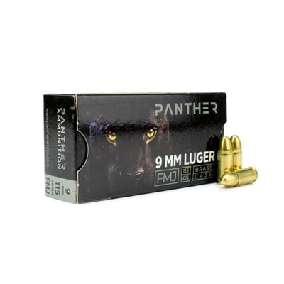 Panther Ammo 9mm 115 Grain FMJ (Box) - $11.58 w/code "USA5" (Free S/H over $149)