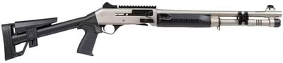 Panzer M4 12 Gauge 18.5" 5rd - Nickel w/ Fixed Skeleton Stock - $579.99
