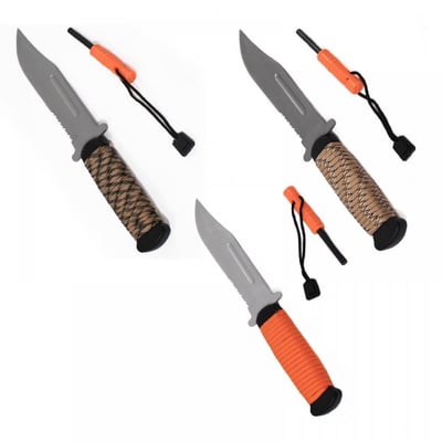 11" Paracord Wrapped Clip Point Survivor Knife with Fire Starter (3 Styles) - $9.99 shipped (Free S/H over $25)