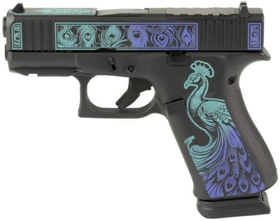 Glock G43X 9mm 3.41" barrel 15 Rnds Custom Peacock Cerakote Finis - $571.32