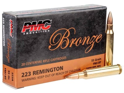 PMC Bronze 223 Remington 55gr FMJBT Rifle Ammo 20 Rounds - $8.99  (Free S/H over $75 or Free store pickup)