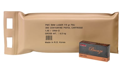 PMC Bronze 9mm Luger 115gr FMJ Target Ammo Brass 300 Round Battle Pack - $84.99