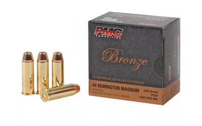 PMC Handgun Ammunition 44 Remington Magnum 44D 240gr Truncated Cone Soft Point 1497ft/s 25rd - $17.99 (S/H $19.99 Firearms, $9.99 Accessories)