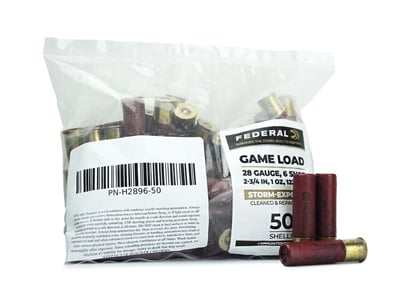 Federal Hi-Brass Game Load 28 Gauge 2.75" 1 oz 6 Shot Storm-Exposed Ammo 50 Rounds - $8.54 after code: 5PTODAY 