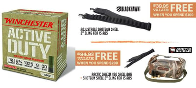 Winchester 12 Gauge ACTIVE DUTY BUCK 00 - 250 Rounds + Free Gear Bag and Sling - $320 (Free S/H)