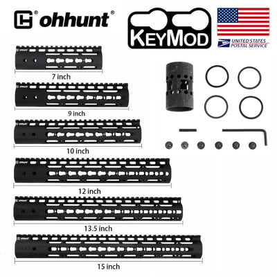 ohhunt Free Float Keymod Handguard with Barrel Nut 7" 9" 10" 12" 13.5" 15" inch - $17.9 after code "gun2"