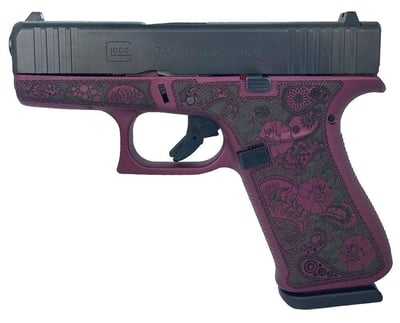 Glock 43X Black Cherry/Engraved Roses 9mm 3.41" 10+1 - $569.99 (Free S/H on Firearms)